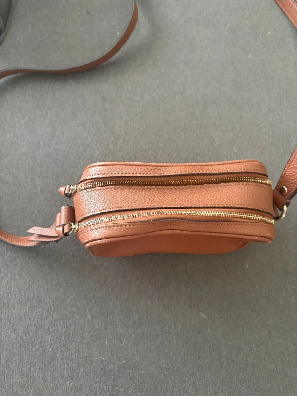 kate spade brown pebbled leather mini crossbody